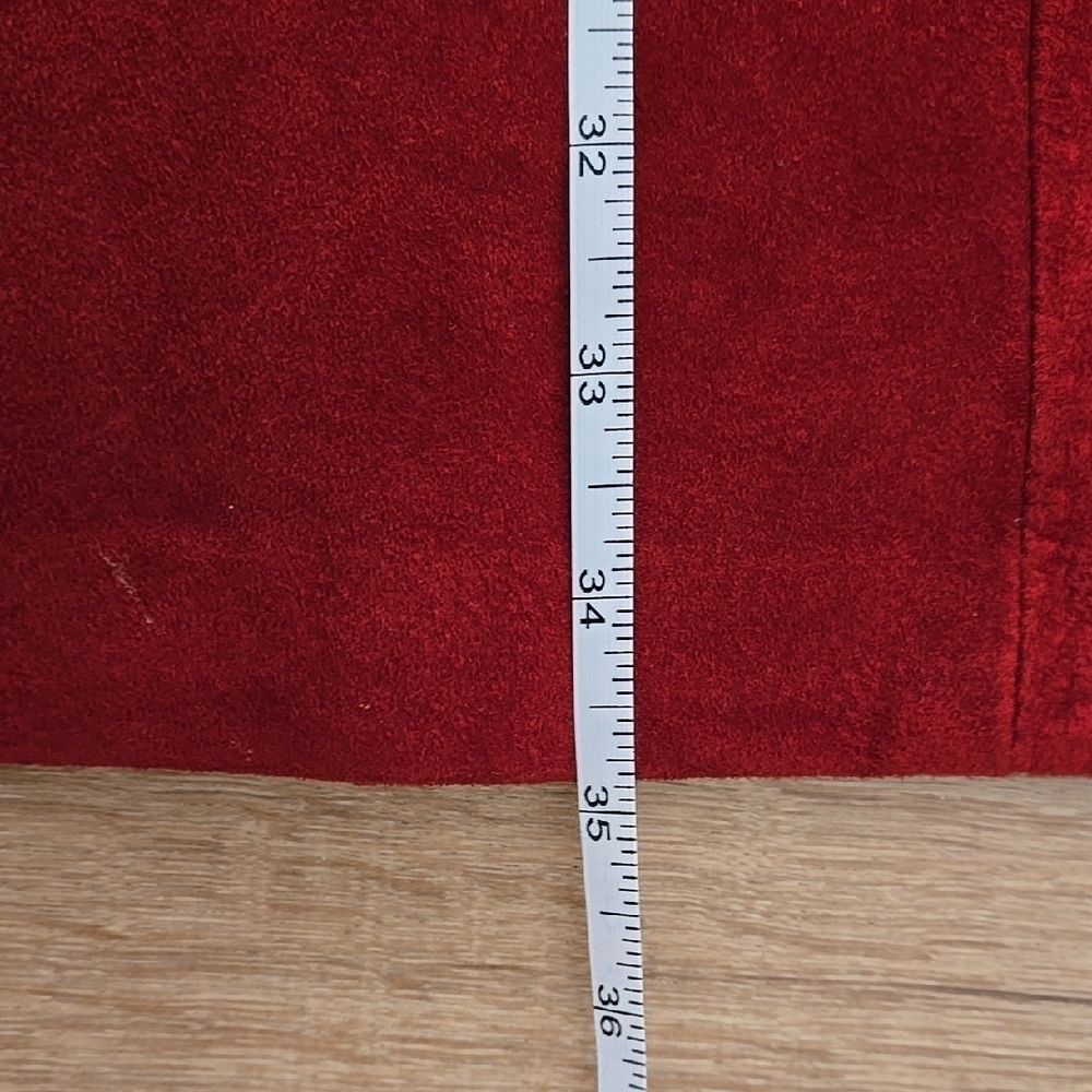 DANIER Elegant Red Suede Pencil Skirt Size 4 - Picture 5 of 7
